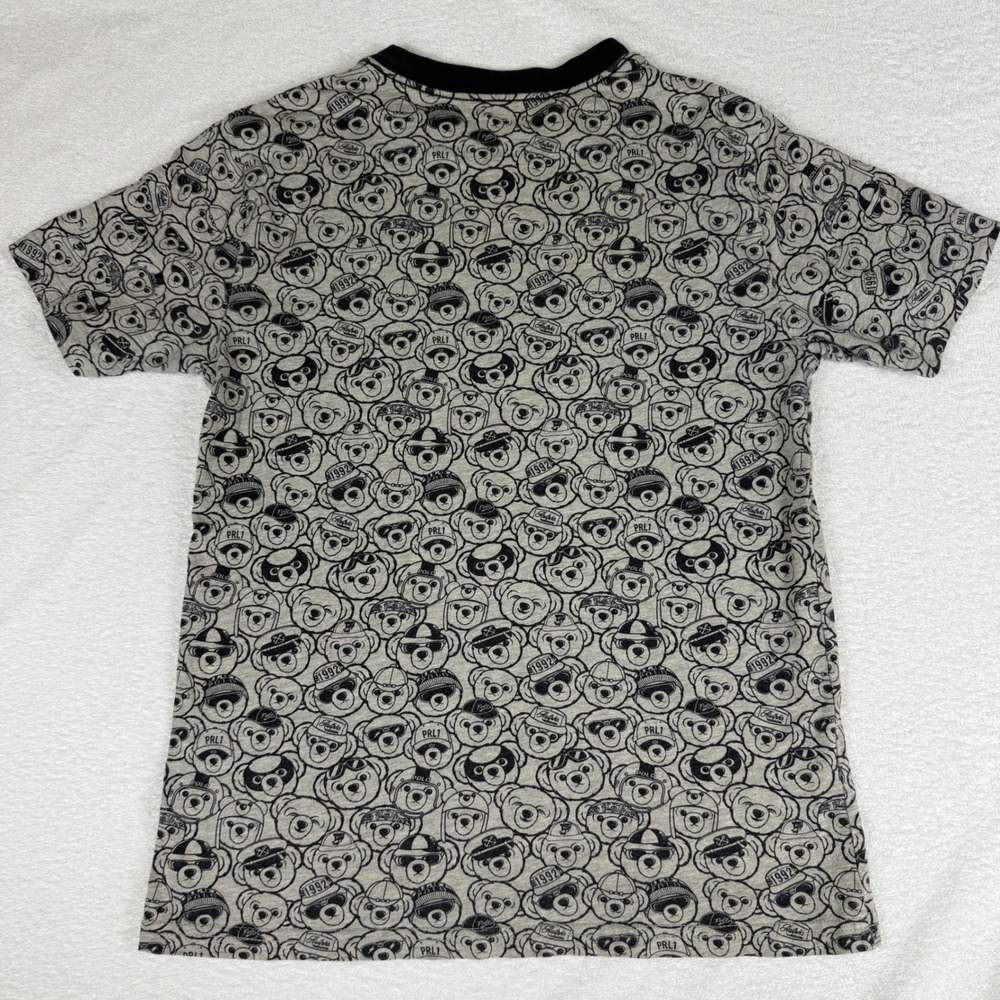 Polo Ralph Lauren Bear T-Shirt Boys 8 Gray All Over Print Preppy Graphic Tee - Picture 4 of 5